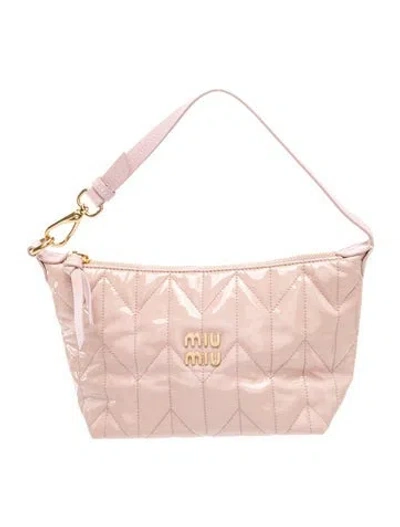 Pre-owned Miu Miu Patent Leather Top Handle Bag In Pink