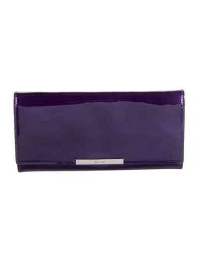 Pre-owned Miu Miu Patent Leather Wallet In Purple