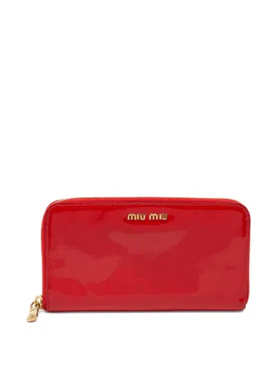 Pre-owned Miu Miu Patent-leather Zip Wallet