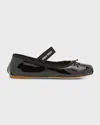Miu Miu Satin Ballet Flats In Nero