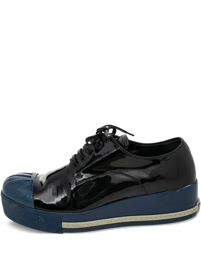 Pre-owned Miu Miu Patent Platform Derby Shoes