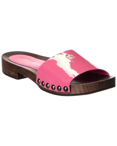 Miu Miu Patent Sandal In Pink