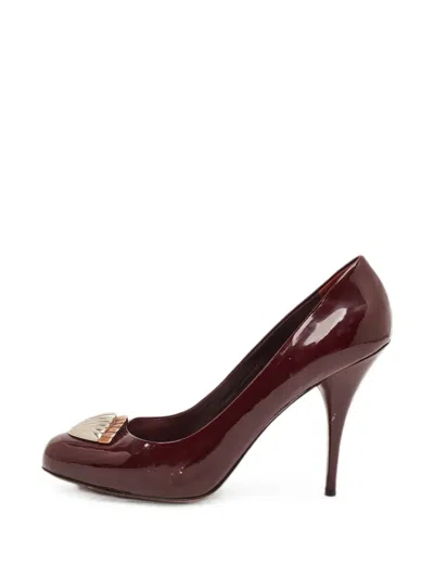 Pre-owned Miu Miu Patent-finish Leather Pumps In Red