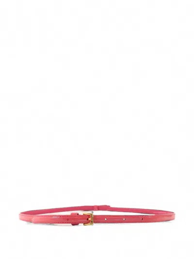 Pre-owned Miu Miu Patent-leather Belt In Pink