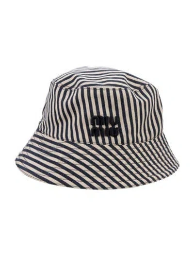 Pre-owned Miu Miu Pattern Print Bucket Hat In Neutrals