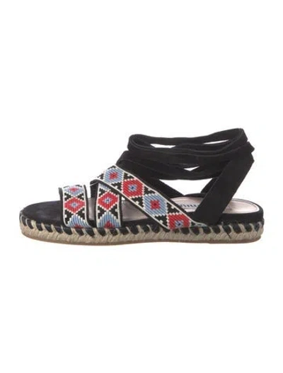 Pre-owned Miu Miu Patterned Espadrilles In Black