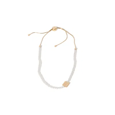 Miu Miu Pearl And Metal Choker In Orange