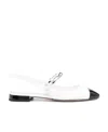 Miu Miu Pearl-detail Leather Ballerina Shoes In White