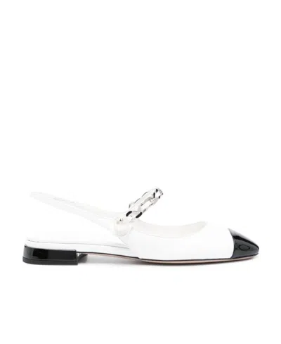 MIU MIU MIU MIU TWO-TONE SLINGBACK FLAT SHOES