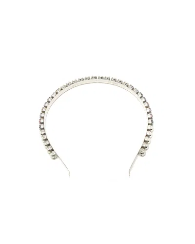 Miu Miu Pearl Rhinestone Headband In Silver