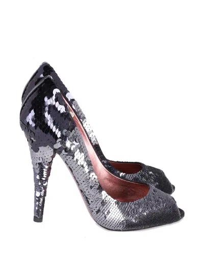 Pre-owned Miu Miu Peep-toe Pumps In Purple