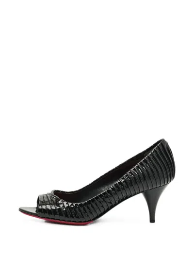 Pre-owned Miu Miu Peep-toe Pumps In Black