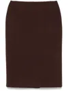 Miu Miu Pencil Midi Skirt In Braun