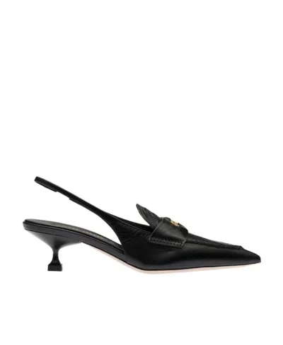 Miu Miu Penny 50mm Slingback Pumps In Black