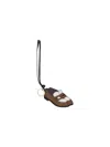 Miu Miu Penny Loafer Leather Keychain In Cognac/bianco