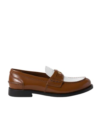 MIU MIU LEATHER PENNY LOAFERS