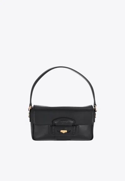 Miu Miu Penny Leather Shoulder Bag In Black