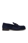 Miu Miu Suede Penny Loafers In Black