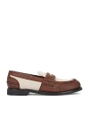 Miu Miu Women's Two-tone Leather Loafers | Size It 40 | 5d773df020aze Color F031w In Bruciato & Corda