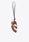 Miu Miu Penny Loafer Leather Keychain In Brown