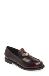Miu Miu Leather Loafers In Porpora