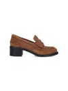 Miu Miu 55mm Block-heel Penny Loafers In Brown