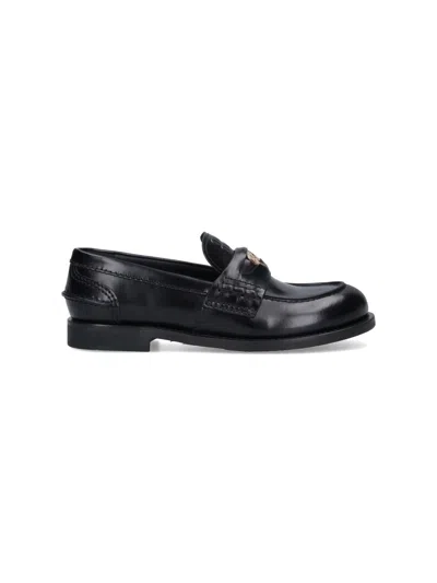 Miu Miu 'penny' Loafers In Black