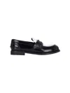 Miu Miu Black Leather Loafers In Black  