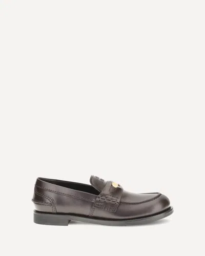 Miu Miu Penny Loafers In Brown
