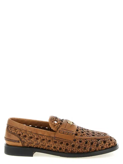 Miu Miu 'penny' Loafers In Brown
