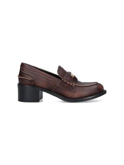 Miu Miu 'penny Loafers' Loafers In Brown