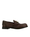 Miu Miu Vintage-effect Leather Penny Loafers In Brown