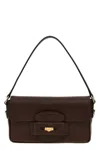 Miu Miu Brown Leather Handbag In Burgundy