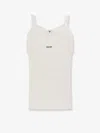 Miu Miu Perforated Cotton Tank Top In White