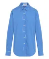 Miu Miu Logo Long-sleeved Shirt In Blue