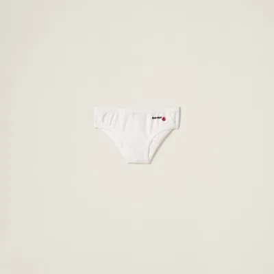Miu Miu Petit Bateau X  Stretch Jersey Briefs In White