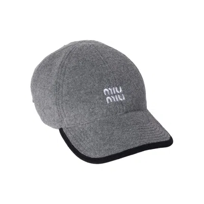 Pre-owned Miu Miu Pile Hat 'grigio' | Grey | Women's Size S In Gray