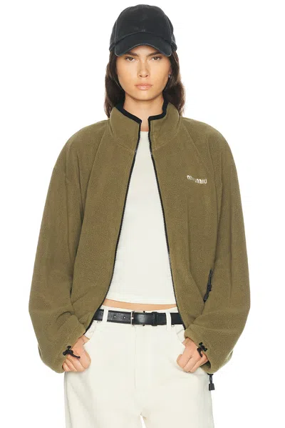 Miu Miu Pile Jacket In Brown