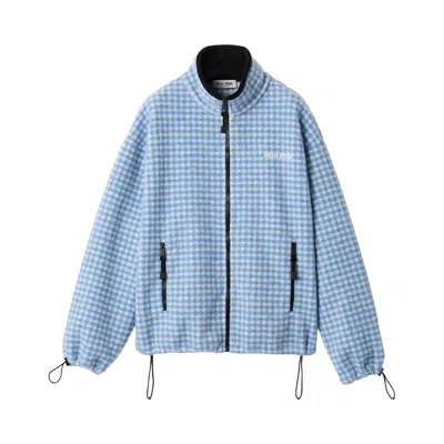 Pre-owned Miu Miu Pile Vichy Blouson 'bianco/cielo' | Blue | Women's Size M
