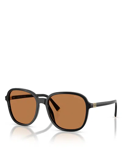 Miu Miu Pillow Sunglasses, 58mm In Black