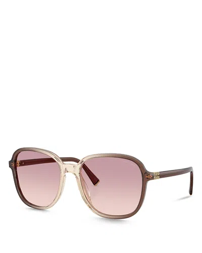 Miu Miu Pillow Sunglasses, 58mm In Brown