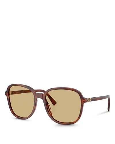 Miu Miu Pillow Sunglasses, 58mm In Yellow