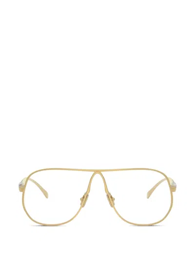 Miu Miu 0mu A56s Thin Metal Frame Aviator Sunglasses In Gold