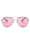Miu Miu Pilot-frame Sunglasses In Gold