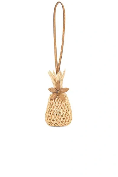 Miu Miu Pineapple Bag Keychain In Gold
