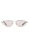 Miu Miu Logo Pale Gold Sunglasses Women In Neutral