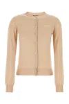 Miu Miu Pink Cashmere Blend Cardigan In Albino