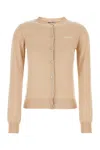 Miu Miu Pink Cashmere Blend Cardigan In Albino