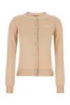 Miu Miu Pink Cashmere Blend Cardigan In Peach