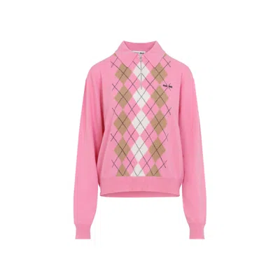 Miu Miu Pink Cashmere Polo Shirt